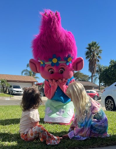 Poppy Trolls character at birthday party in Boise